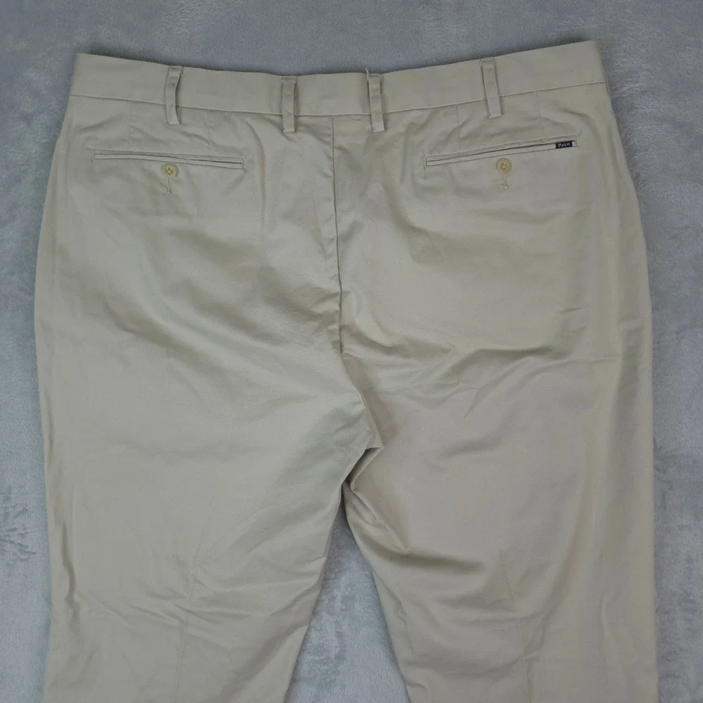 Polo Ralph Lauren Chino Pants Mens 42x36‎ Khaki Tan Stretch Classic Fit Cotton